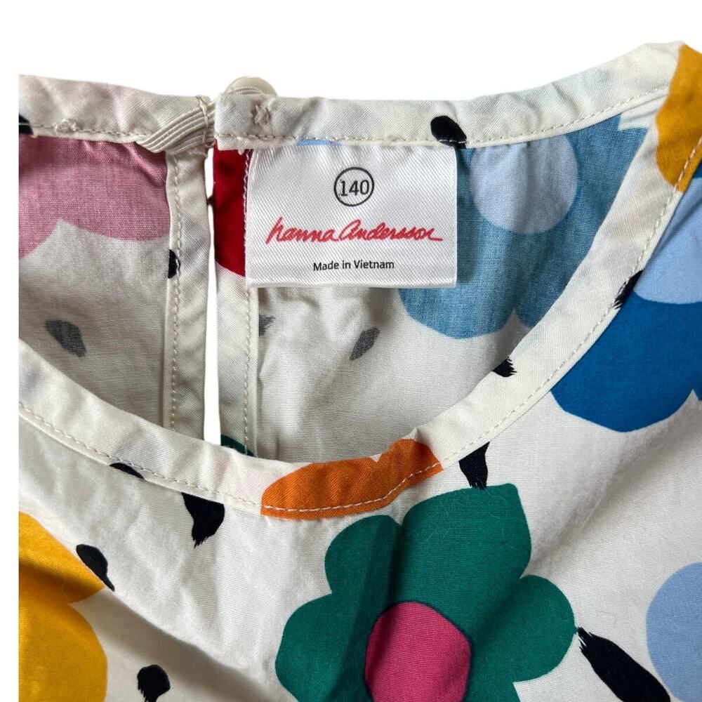 Hanna Andersson Colorful Floral Daisy Short Sleeve Dress Size 140 - Picture 3 of 6